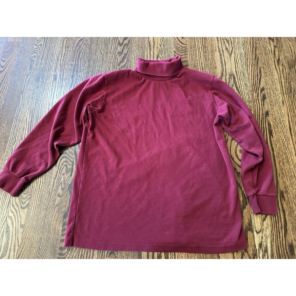 Vtg Woolrich Cotton Turtleneck Shirt Women’s Small Pink Magenta Cotton Pullover